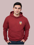 Men Printed Maroon colour hoodie{sweatshirt}